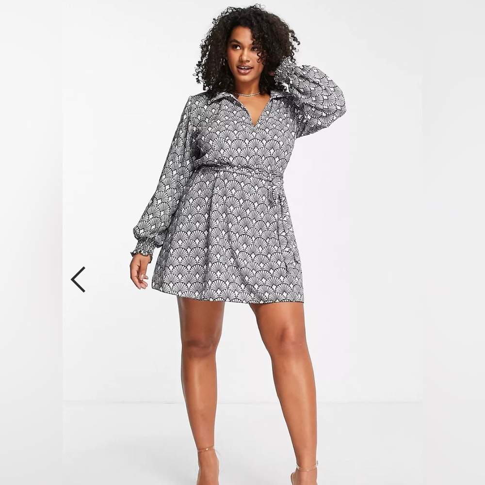 Mono print Mini Tea Dress